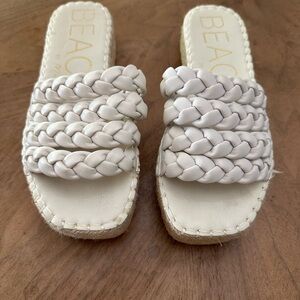 Women's White Braided Sandals